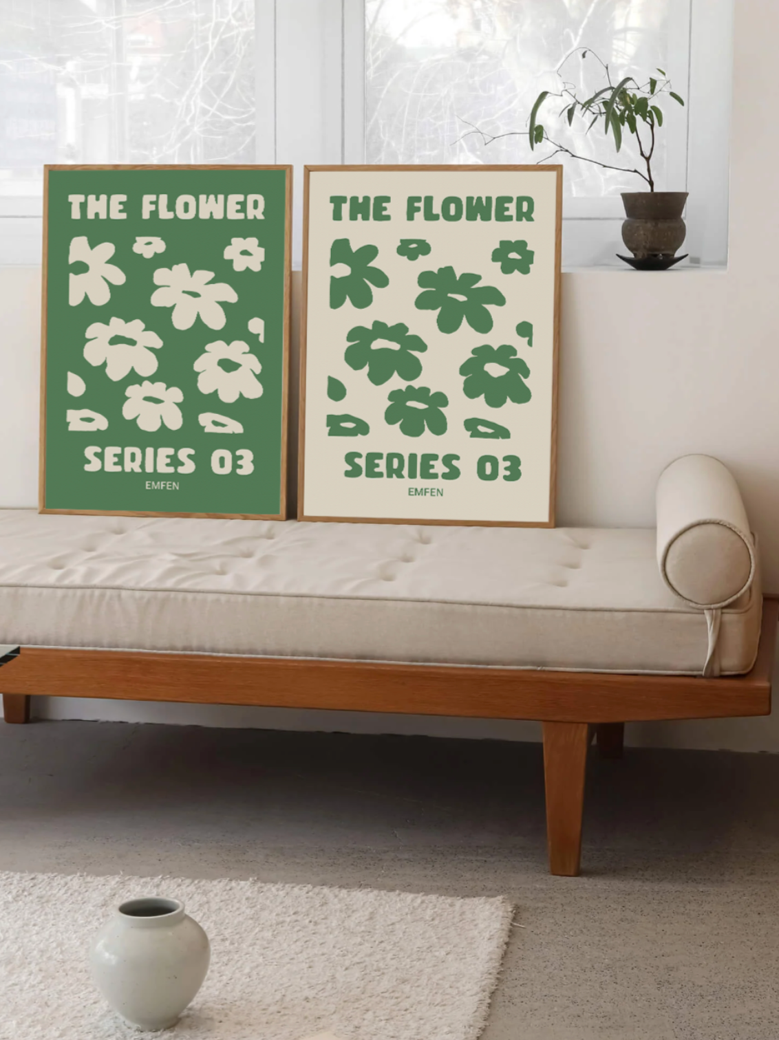Flower Series 03 Moss Green