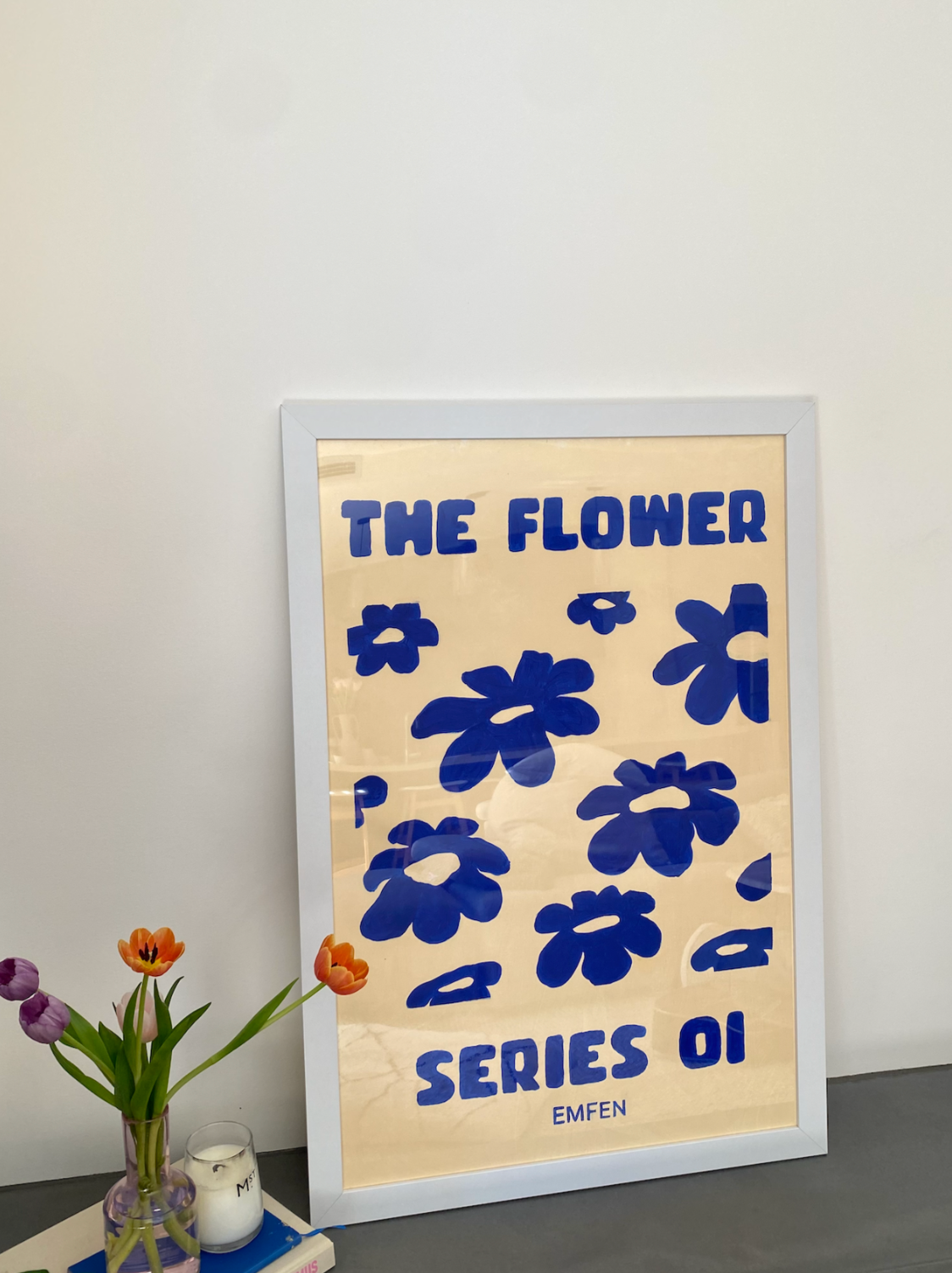 Flower Series 01 Print Ocean Blue